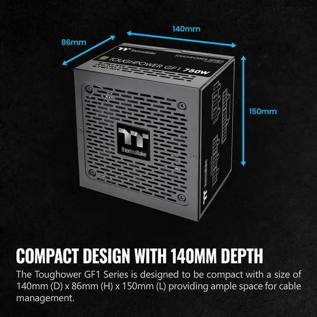 Alt view image 6 of 6 - Thermaltake GF1 (2024) Fully Modular ATX 750W Power Supply - 80 PLUS Gold - Ultra Quiet - Zero RPM, PS-TPD-0750FNFAGU-P
