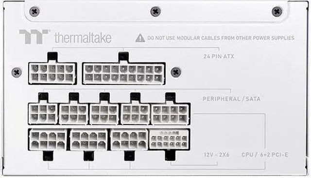 Alt view image 5 of 6 - Thermaltake Toughpower GT 850W ATX 3.1 Snow Standard Power Supply; 80 Plus Gold Efficiency; Smart Zero Fan; Native 450W PCIe 5.1 Connector; PS-TPT-0850FNFAGU-W