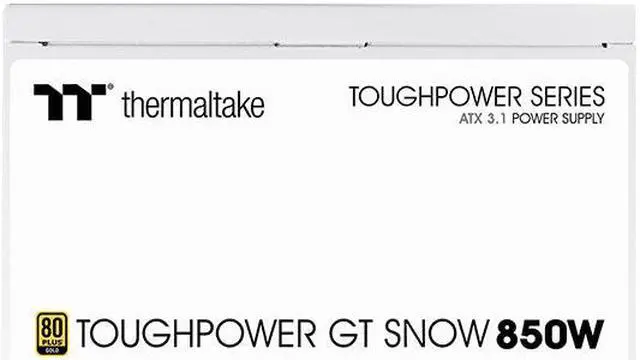 Alt view image 6 of 6 - Thermaltake Toughpower GT 850W ATX 3.1 Snow Standard Power Supply; 80 Plus Gold Efficiency; Smart Zero Fan; Native 450W PCIe 5.1 Connector; PS-TPT-0850FNFAGU-W