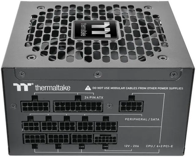 Alt view image 4 of 5 - Thermaltake Toughpower GT 1000W; ATX 3.1; Native PCIe 5.1 12V-2x6; Full Modular; Flat Cables; Color Matched Connectors; Japanese Main Capacitors; 80 Plus Gold Certified; 140mm; Black; PS-TPT-1000FNFAGU-3