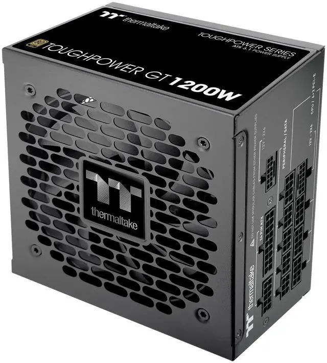 Alt view image 5 of 5 - Thermaltake Toughpower GT 1200W; ATX 3.1; x2 Native PCIe 5.1 12V-2x6; Full Modular; Flat Cables; Color Matched Connectors; Japanese Main Capacitors; 80 Plus Gold Certified; 140mm; Black; PS-TPT-1200FNFAGU-3