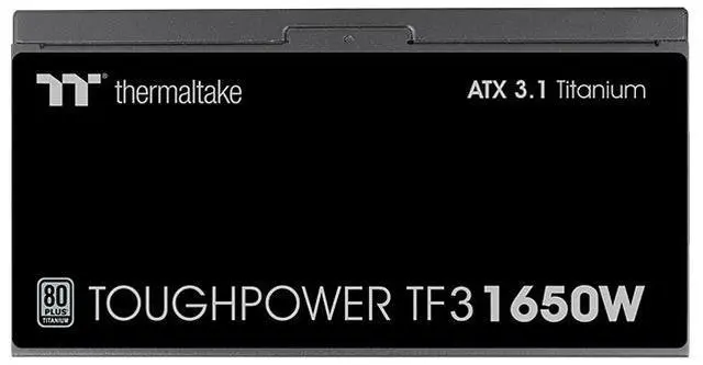 Alt view image 5 of 6 - Thermaltake Toughpower TF3 1650W; ATX 3.1; x2 Native PCIe 5.1 12V-2x6; Full Modular; Etched Flat Cables; Multi/Single Rail OCM Toggle; 100% Japanese Capacitors; 80 Plus Titanium Certified; Black