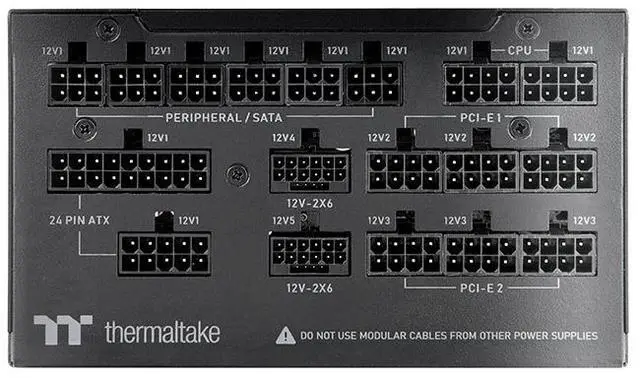 Alt view image 6 of 6 - Thermaltake Toughpower TF3 1650W; ATX 3.1; x2 Native PCIe 5.1 12V-2x6; Full Modular; Etched Flat Cables; Multi/Single Rail OCM Toggle; 100% Japanese Capacitors; 80 Plus Titanium Certified; Black