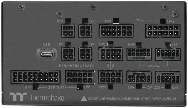 Alt view image 5 of 5 - Thermaltake Toughpower i1650W; ATX 3.1; x4 Native PCIe 5.1 12V-2x6; Full Modular; Etched Flat Cables; Dual-Color H++ Connectors; Multi/Single Rail Switching; Black