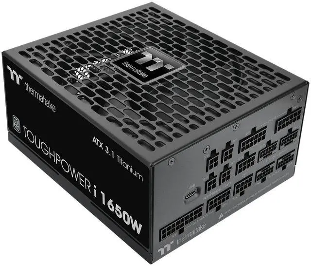 Alt view image 4 of 5 - Thermaltake Toughpower i1650W; ATX 3.1; x4 Native PCIe 5.1 12V-2x6; Full Modular; Etched Flat Cables; Dual-Color H++ Connectors; Multi/Single Rail Switching; Black