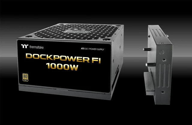 Alt view image 9 of 9 - Thermaltake Dockpower FI 1000W; ATX 3.1; Native PCIe 5.1 12V-2X6; Modular; Etched Color Matched Cables; Detachable Dock Module; 80 Plus Gold Certified; Black; PS-DCP-1000FNFAGU-2