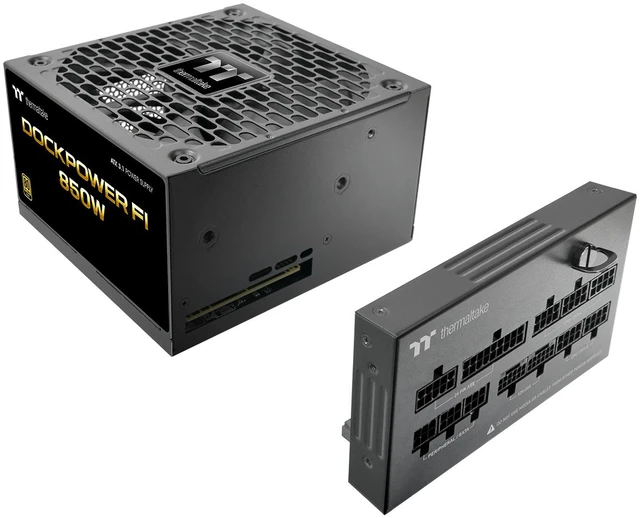 Alt view image 7 of 9 - Thermaltake Dockpower FI 850W; ATX 3.1; Native PCIe 5.1 12V-2X6; Modular; Etched Color Matched Cables; Detachable Dock Module; 80 Plus Gold Certified; Black; PS-DCP-0850FNFAGU-2