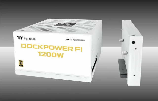 Alt view image 4 of 9 - Thermaltake Dockpower FI 1200W; ATX 3.1; Native PCIe 5.1 12V-2X6 (X2); Modular; Etched Color Matched Cables; Detachable Dock Module; 80 Plus Gold Certified; Snow; PS-DCP-1200FNFAGU-S