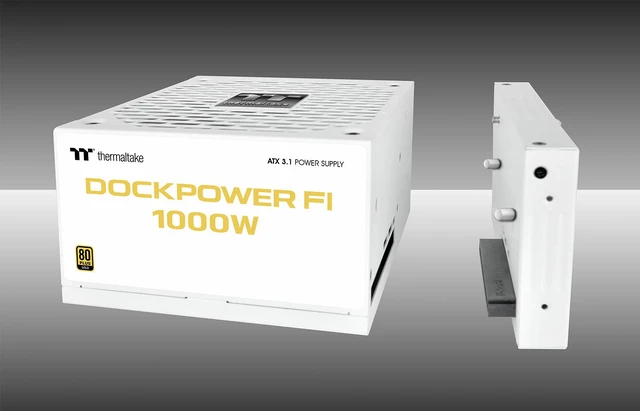 Alt view image 4 of 9 - Thermaltake Dockpower FI 1000W; ATX 3.1; Native PCIe 5.1 12V-2X6; Modular; Etched Color Matched Cables; Detachable Dock Module; 80 Plus Gold Certified; Snow; PS-DCP-1000FNFAGU-S