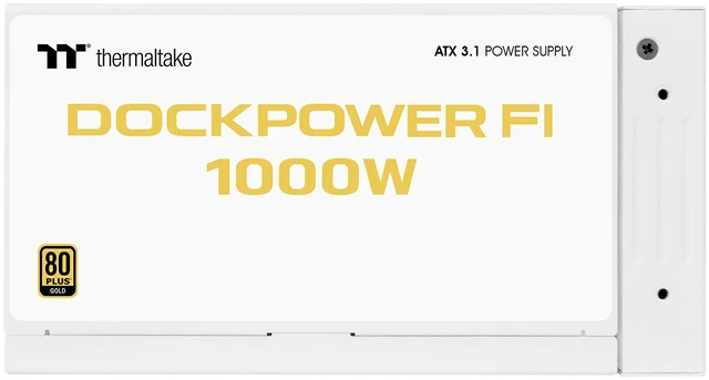 Alt view image 8 of 9 - Thermaltake Dockpower FI 1000W; ATX 3.1; Native PCIe 5.1 12V-2X6; Modular; Etched Color Matched Cables; Detachable Dock Module; 80 Plus Gold Certified; Snow; PS-DCP-1000FNFAGU-S
