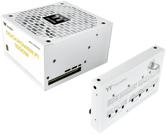 Main image of Thermaltake Dockpower FI 1000W; ATX 3.1; Native PCIe 5.1 12V-2X6; Modular; Etched Color Matched Cables; Detachable Dock Module; 80 Plus Gold Certified; Snow; PS-DCP-1000FNFAGU-S
