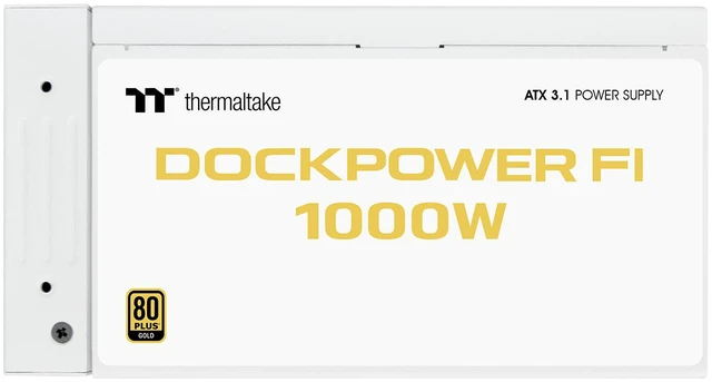 Alt view image 7 of 9 - Thermaltake Dockpower FI 1000W; ATX 3.1; Native PCIe 5.1 12V-2X6; Modular; Etched Color Matched Cables; Detachable Dock Module; 80 Plus Gold Certified; Snow; PS-DCP-1000FNFAGU-S