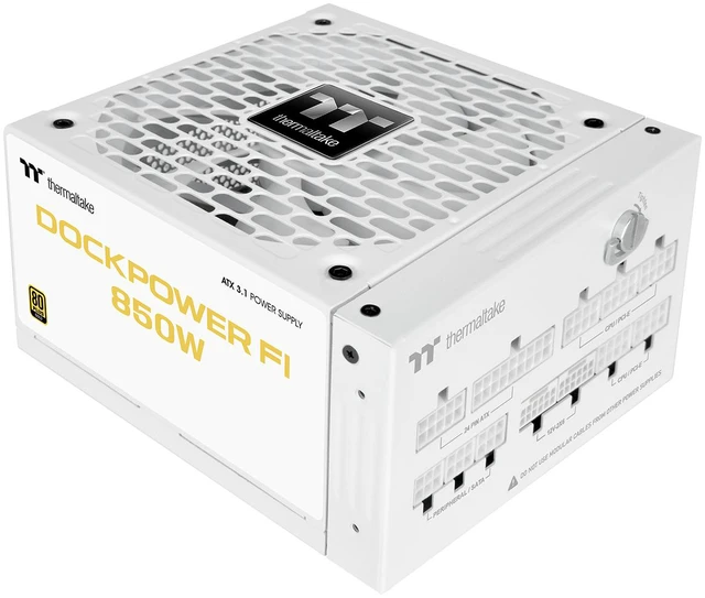 Alt view image 2 of 9 - Thermaltake Dockpower FI 850W; ATX 3.1; Native PCIe 5.1 12V-2X6; Modular; Etched Color Matched Cables; Detachable Dock Module; 80 Plus Gold Certified; Snow; PS-DCP-0850FNFAGU-S