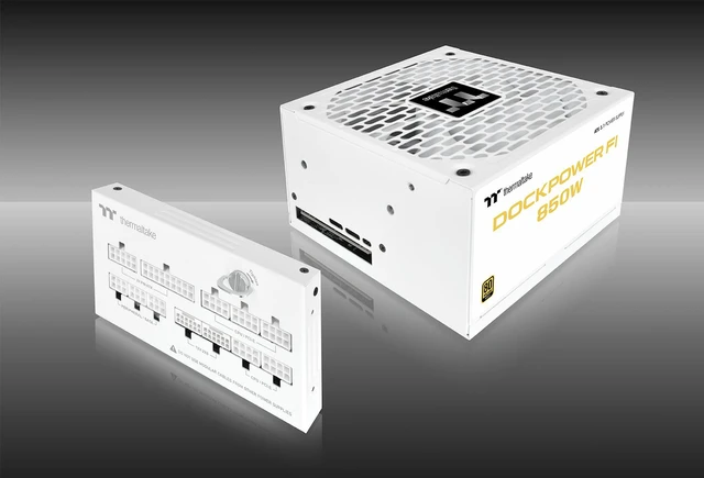 Alt view image 3 of 9 - Thermaltake Dockpower FI 850W; ATX 3.1; Native PCIe 5.1 12V-2X6; Modular; Etched Color Matched Cables; Detachable Dock Module; 80 Plus Gold Certified; Snow; PS-DCP-0850FNFAGU-S