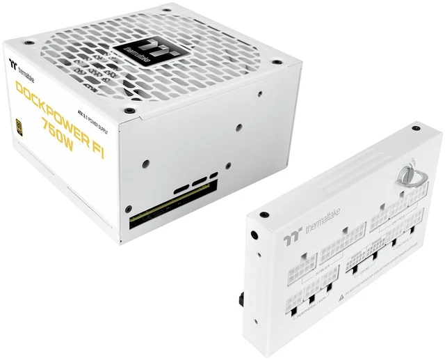 Main image of Thermaltake Dockpower FI 750W; ATX 3.1; Native PCIe 5.1 12V-2X6; Modular; Etched Color Matched Cables; Detachable Dock Module; 80 Plus Gold Certified; Snow; PS-DCP0750FNFAGU-S