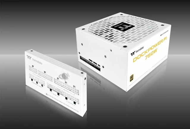 Alt view image 3 of 9 - Thermaltake Dockpower FI 750W; ATX 3.1; Native PCIe 5.1 12V-2X6; Modular; Etched Color Matched Cables; Detachable Dock Module; 80 Plus Gold Certified; Snow; PS-DCP0750FNFAGU-S