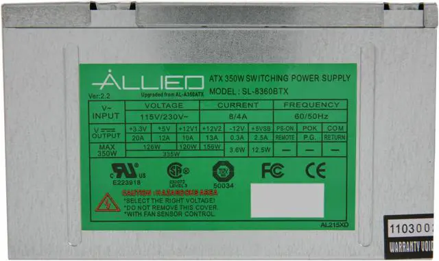 Alt view image 4 of 6 - APEX AL-A350ATX 350W ATX12V Power Supply APEX AL-A350ATX 350W ATX12V Power Supply