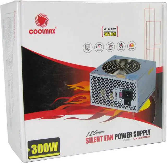 Alt view image 8 of 8 - COOLMAX CX-300(Silver) 300 W ATX v2.01 0.7@230VAC PFC Power Supply