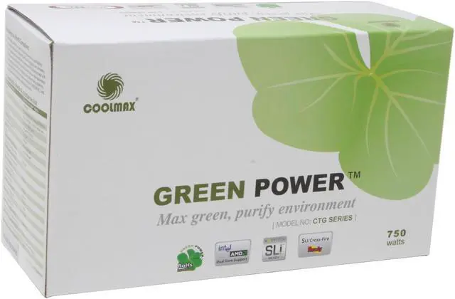 Alt view image 9 of 9 - COOLMAX CTG-750 750 W ATX12V SLI Certified CrossFire Ready Active PFC Power Supply
