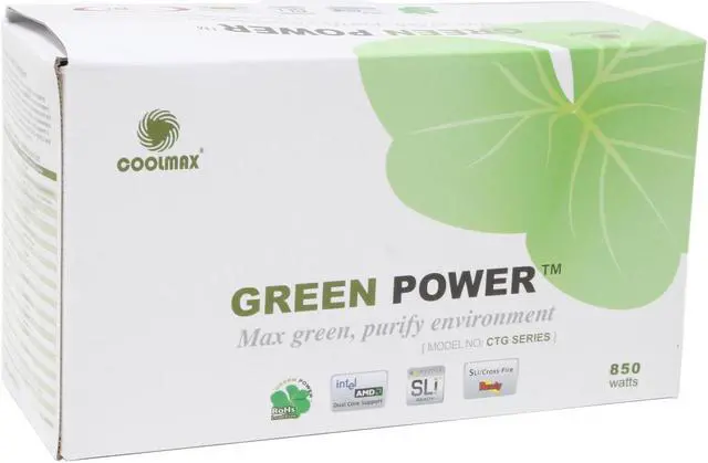 Alt view image 9 of 9 - COOLMAX CTG-850 850 W ATX12V SLI Certified CrossFire Ready Active PFC Power Supply