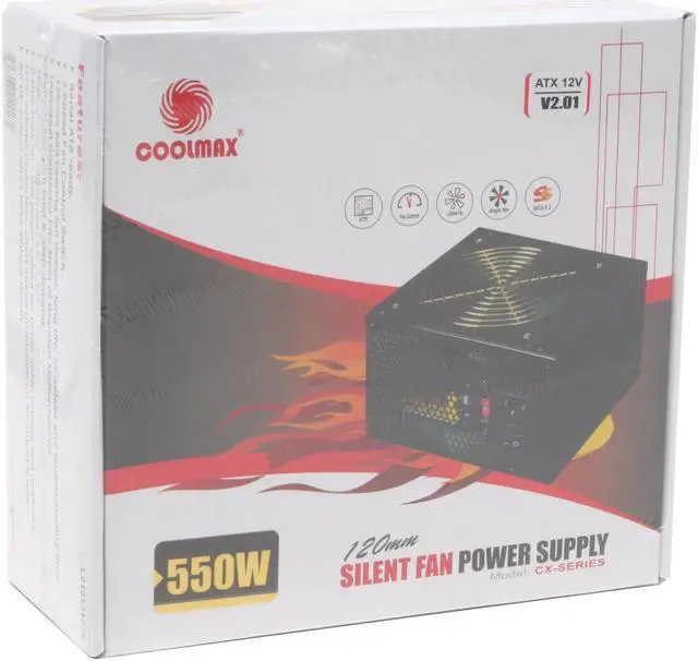 Alt view image 8 of 8 - COOLMAX CX-550B 550 W ATX12V Power Supply