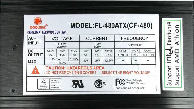 Alt view image 3 of 7 - COOLMAX CF-480 480 W ATX "Fanless" Power Supply