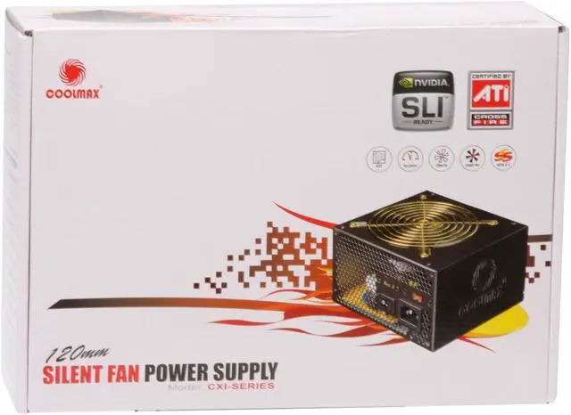 Alt view image 10 of 10 - COOLMAX CXI-600B 600W ATX12V ATX 12V v2.2 SLI Certified / CrossFire Ready and Compatible with Core i3/i5/i7 Power Supply