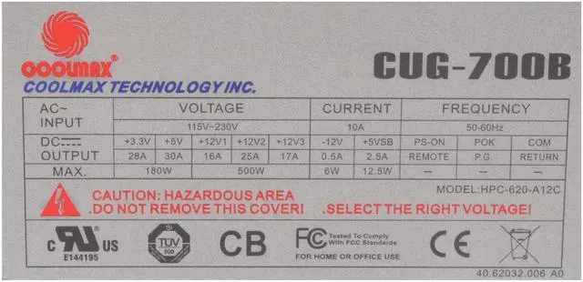 Alt view image 3 of 7 - COOLMAX CUG-700B 700W ATX12V v2.3 SLI Certified / CrossFire Ready Modular Active PFC and Compatible with Core i3/i5/i7 Power Supply