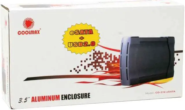 Alt view image 6 of 6 - COOLMAX CD-310-eSATA Aluminum 3.5" SATA USB 2.0 & eSATA External Enclosure