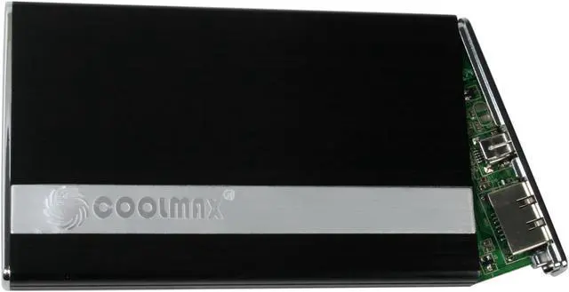 Alt view image 3 of 6 - COOLMAX HD-250B-eSATA Aluminum 2.5" SATA USB 2.0 & eSATA External Enclosure