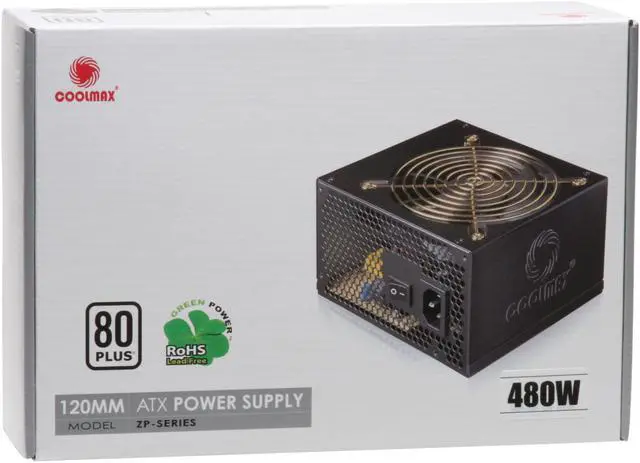 Alt view image 10 of 10 - COOLMAX ZP-480B 480 W ATX12V SLI Ready CrossFire Ready 80 PLUS Certified Active PFC Power Supply