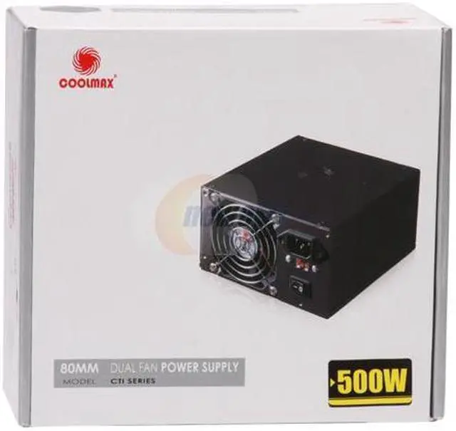 Alt view image 8 of 8 - COOLMAX CTI-500B 500W ATX 12V v2.2 and Compatible with Core i3/i5/i7 Power Supply