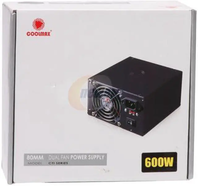 Alt view image 8 of 8 - COOLMAX CTI-600B 600 W ATX12V Power Supply