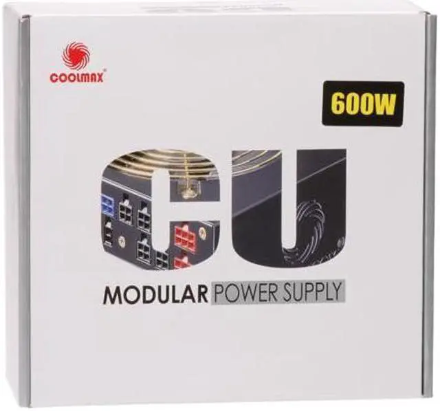 Alt view image 9 of 9 - COOLMAX CU-600B 600W ATX 12V v2.2 Modular and Compatible with Core i3/i5/i7 Power Supply