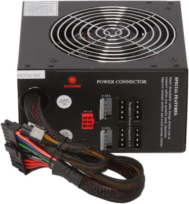 Alt view image 4 of 9 - COOLMAX CU-600B 600W ATX 12V v2.2 Modular and Compatible with Core i3/i5/i7 Power Supply
