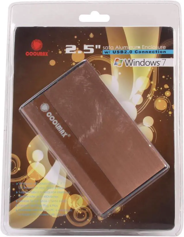 Alt view image 6 of 6 - COOLMAX HD-250BZ-U2 Aluminum 2.5" Copper SATA I/II USB 2.0 External Enclosure