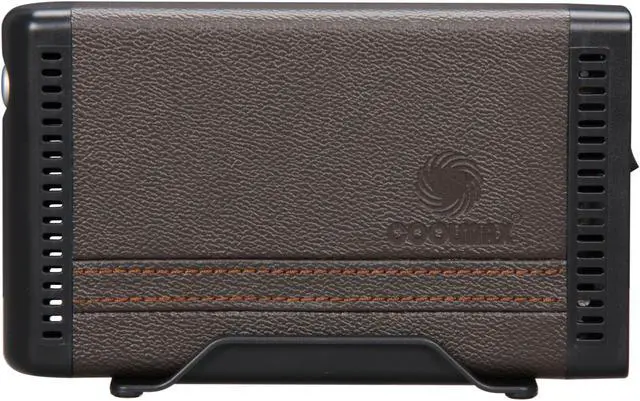 Alt view image 3 of 5 - COOLMAX HD-380BK-eSATA Leather & Aluminum 3.5" Black SATA eSATA + USB 2.0 OTB Function External Enclosure