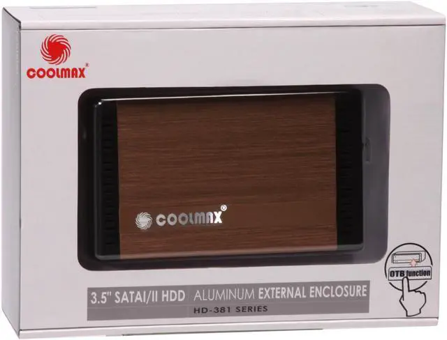 Alt view image 6 of 6 - COOLMAX HD-381BZ-U2 Aluminum 3.5" Copper SATA I/II USB 2.0 OTB Function External Enclosure