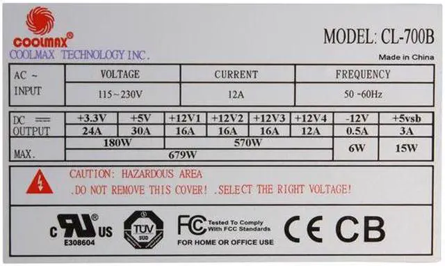 Alt view image 11 of 13 - COOLMAX CL-700B 700W ATX 12V v2.2 Compatible with Core i3/i5/i7 Power Supply