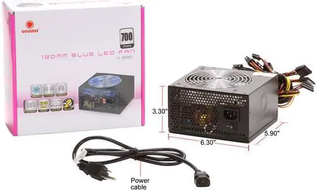 Alt view image 13 of 13 - COOLMAX CL-700B 700W ATX 12V v2.2 Compatible with Core i3/i5/i7 Power Supply