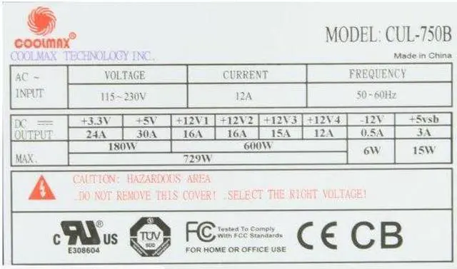Alt view image 7 of 9 - COOLMAX CUL-750B 750W ATX 12V v2.3 / EPS12V v2.91 SLI/Crossfire ready Modular and Compatible with Core i3/i5/i7 Power Supply