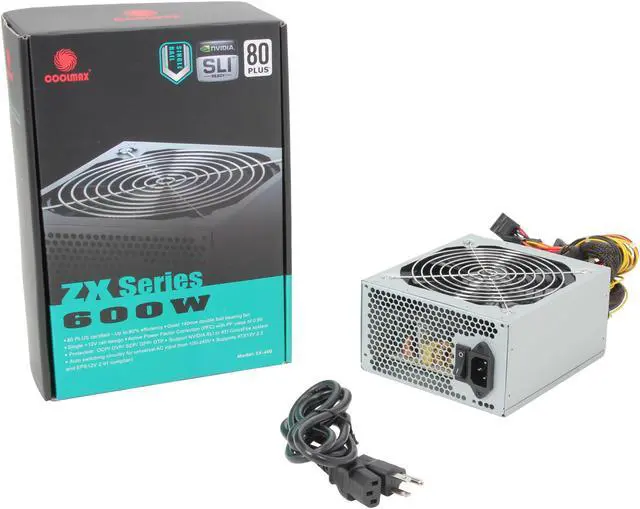 Alt view image 7 of 7 - COOLMAX ZX Series ZX-600 600 W ATX12V v2.2 / EPS12V v2.91 SLI Ready CrossFire Ready 80 PLUS Certified Active PFC Power Supply