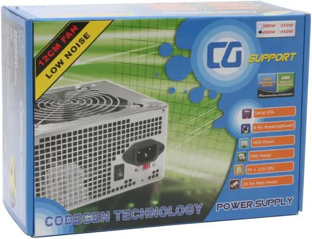 Alt view image 7 of 7 - CODEGEN PS-400W-12 400 W ATX Power Supply