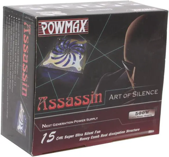 Alt view image 11 of 11 - POWMAX Assassin PSAS-BL 500 W ATX12V Power Supply