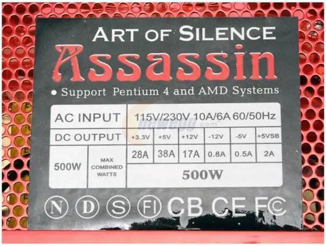 Alt view image 4 of 9 - POWMAX Assassin PSAS-RD 500 W ATX12V Power Supply