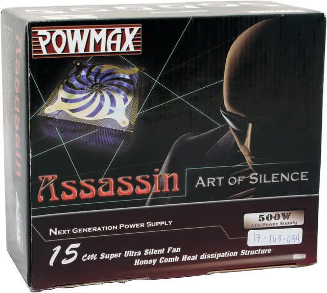 Alt view image 8 of 9 - POWMAX Assassin PSAS-RD 500 W ATX12V Power Supply