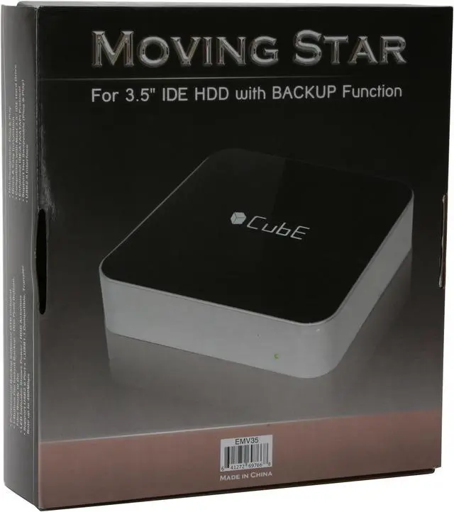 Alt view image 6 of 6 - POWMAX EMV35 3.5" CUBE USB 2.0 ONE TOUCH BACKUP EXTERNAL ENCLOSURE