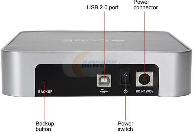 Alt view image 2 of 6 - POWMAX EMV35 3.5" CUBE USB 2.0 ONE TOUCH BACKUP EXTERNAL ENCLOSURE