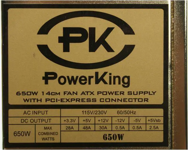 Alt view image 4 of 8 - POWMAX PSPK650XGD 650 W ATX12V Power Supply