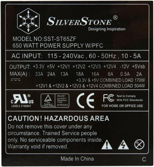Alt view image 5 of 10 - SilverStone ZEUS ST65ZF 650 W ATX 12V 2.0 & EPS 12V SLI Certified CrossFire Ready Active PFC Power Supply